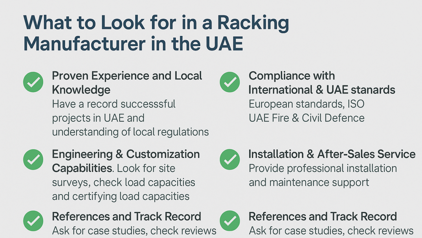 What to Look for in a Racking Manufacturer in the UAE