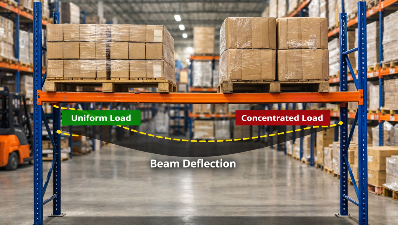 Beam Deflection in Racks: How Load Patterns Matter