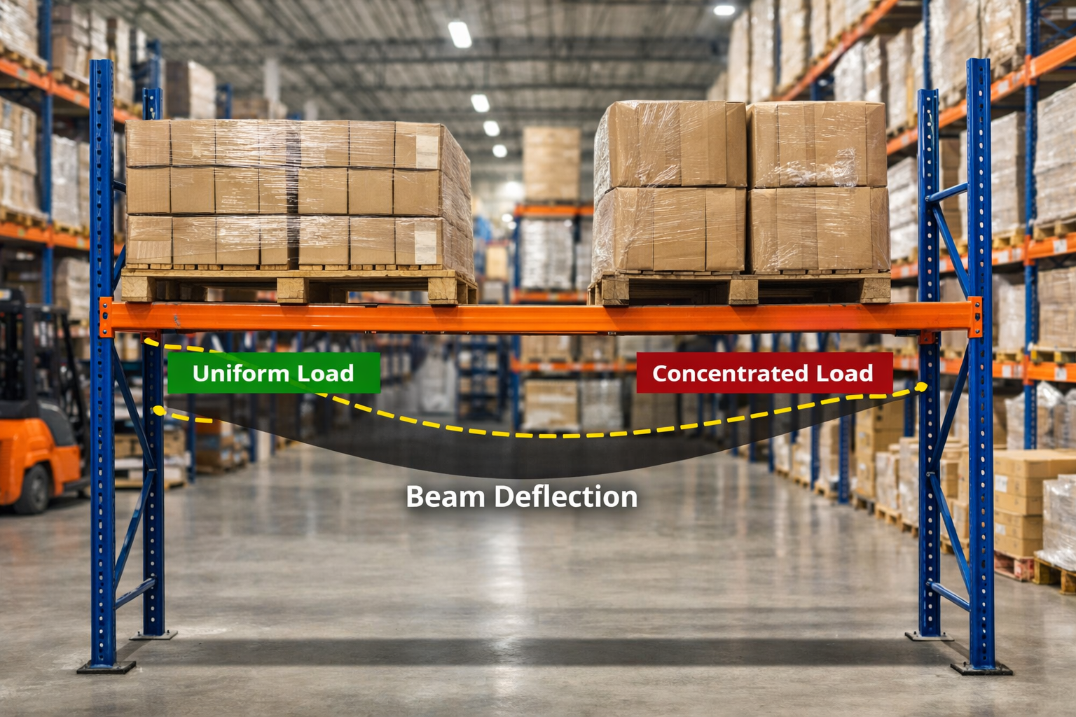 Beam Deflection in Racks: How Load Patterns Matter