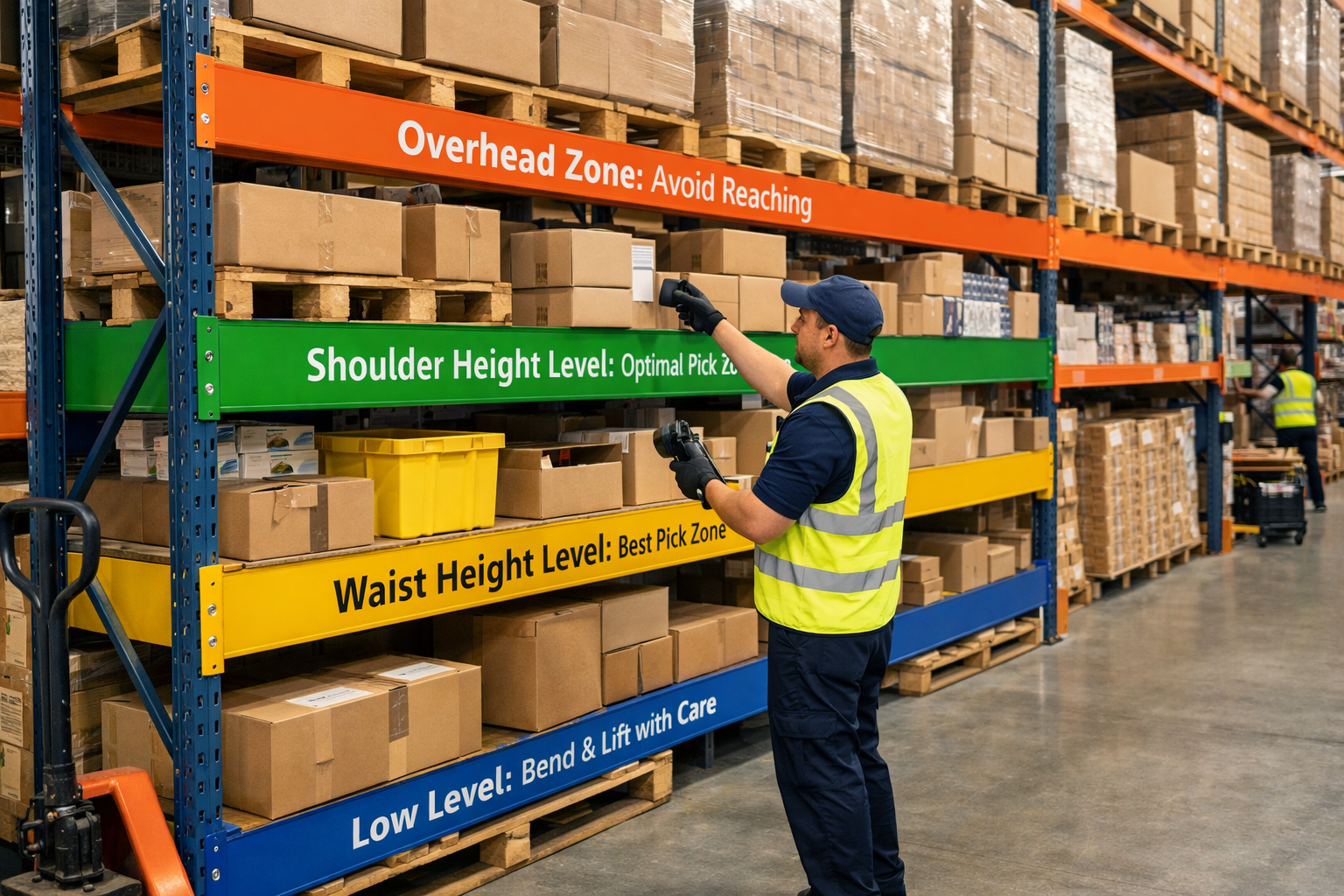 Ergonomic Rack Layouts for Picking Zone Configuration