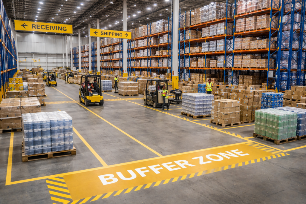 How Warehouse Buffer Zones Prevent Congestion at Scale