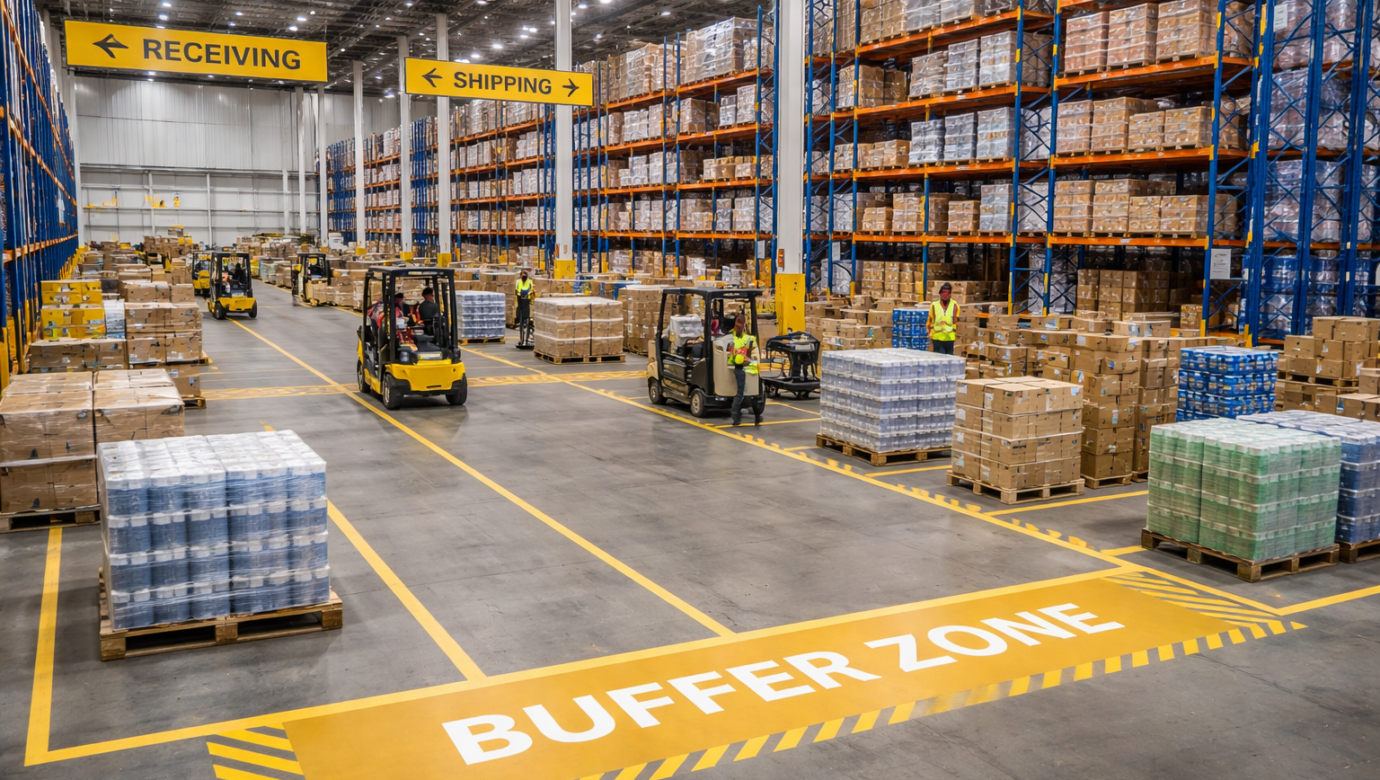 How Warehouse Buffer Zones Prevent Congestion at Scale