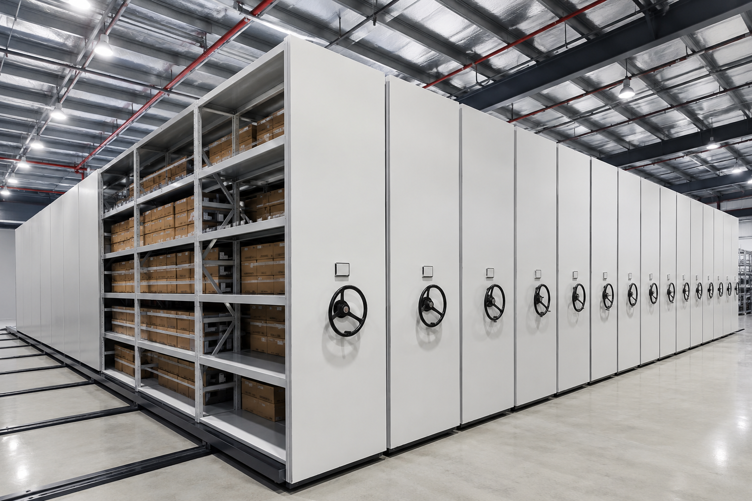 Mobile Shelving System for Warehouse Storage